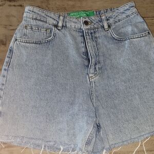 United Colors of Benetton Women's Blue Denim Shorts